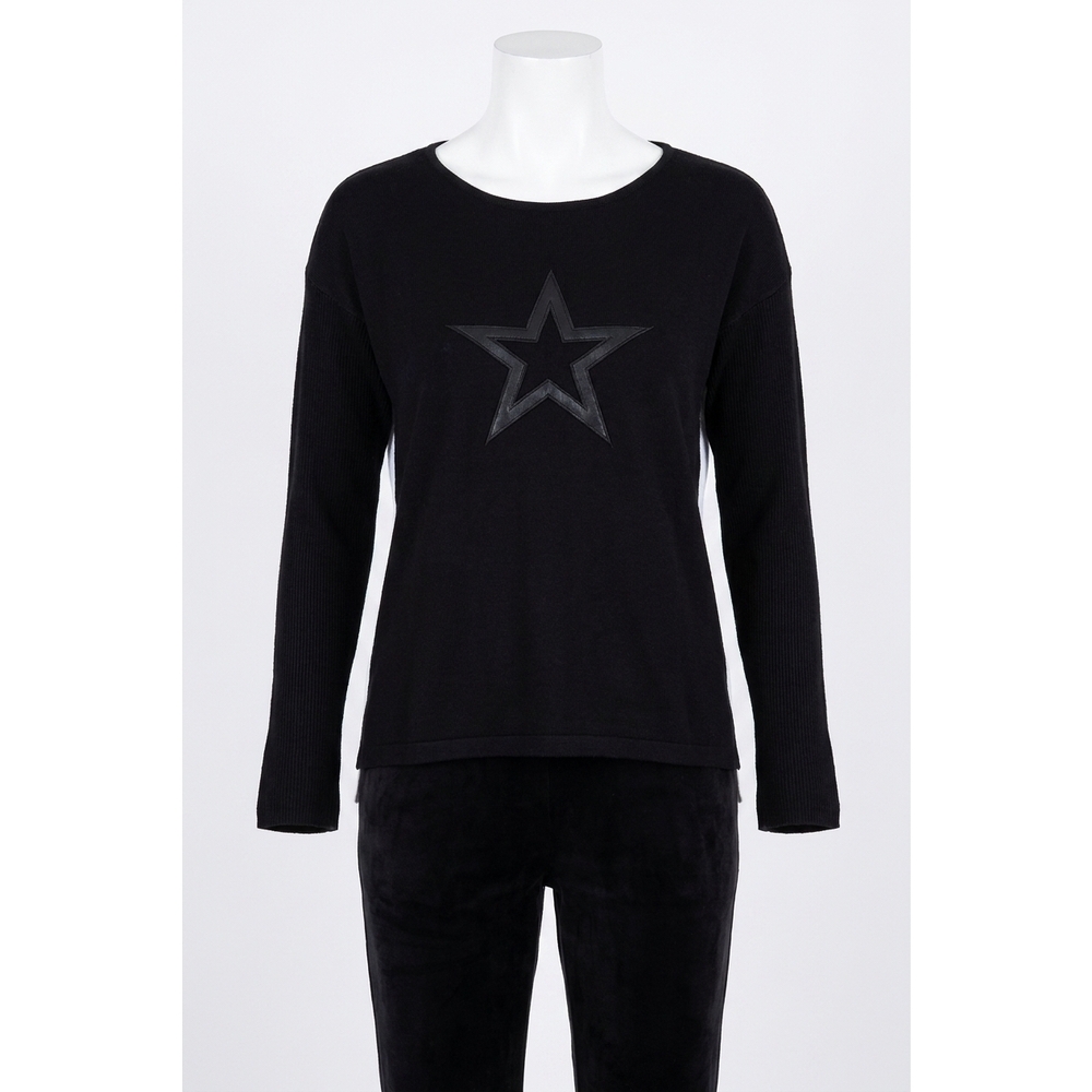 NEW ANGEL APPAREL scoop star sweater in black